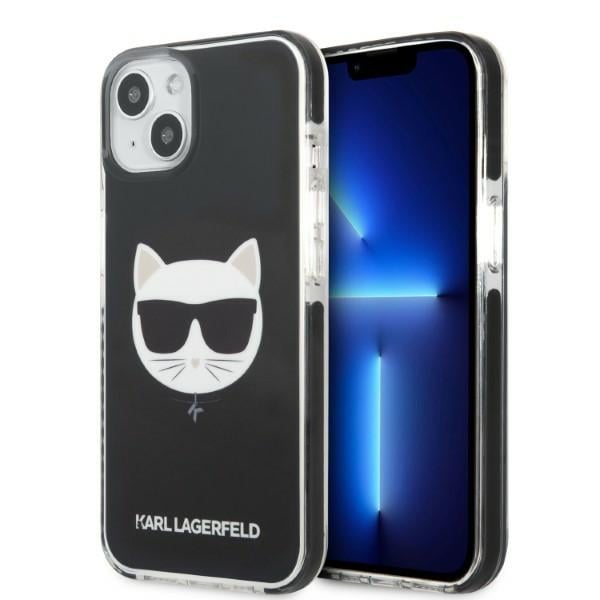 Karl Lagerfeld Choupette Head Back Cover Πλαστικό / Σιλικόνης Μαύρο (iPhone 13 mini)