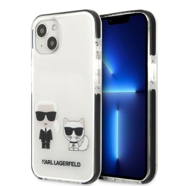 Karl Lagerfeld Karl & Choupette Back Cover Πλαστικό / Σιλικόνης Λευκό (iPhone 13 mini)