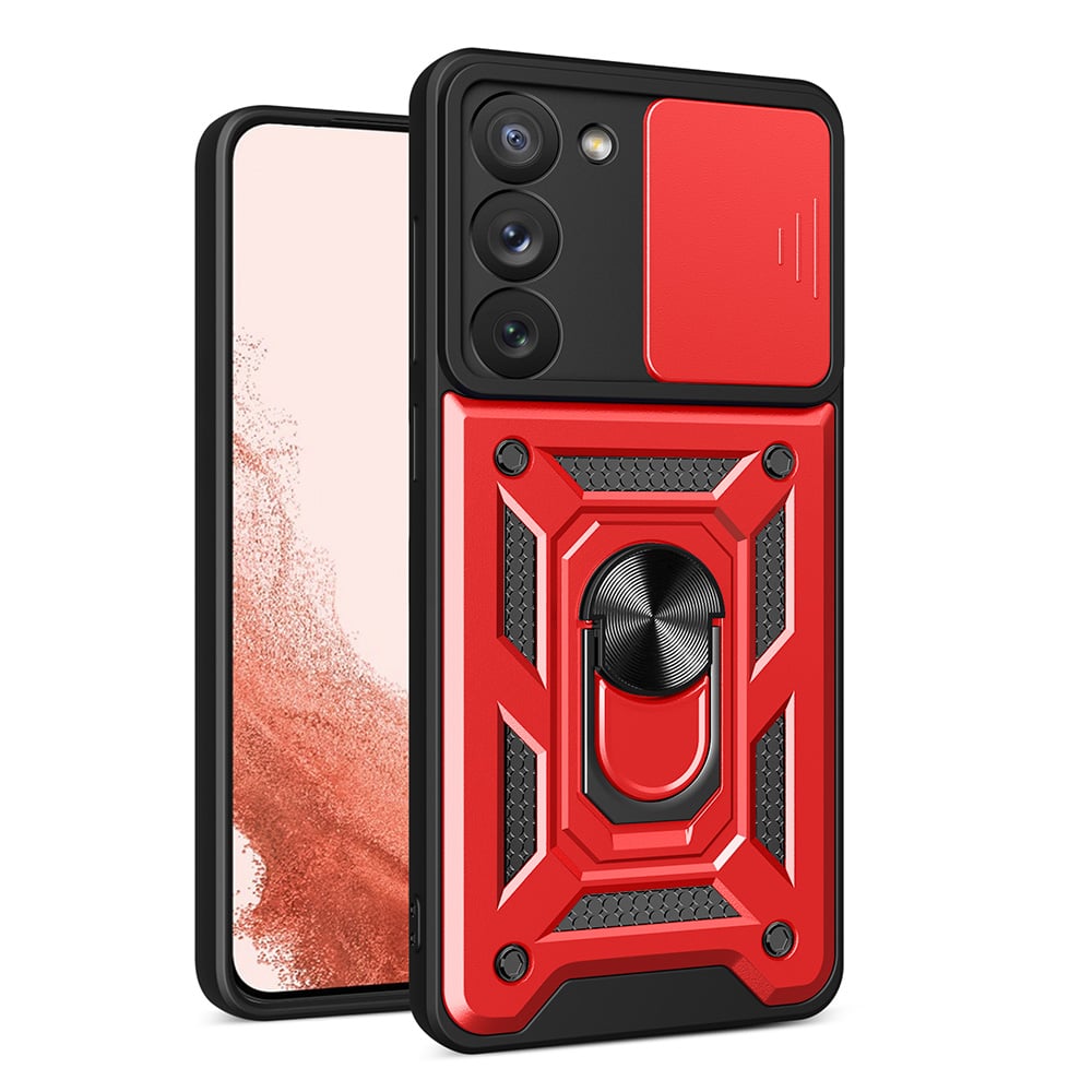 Hurtel Hybrid Armor Camshield Back Cover Πλαστικό / Σιλικόνης Κόκκινο (Galaxy S23+)