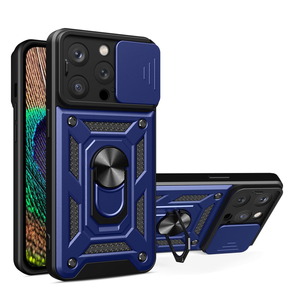 Hurtel Hybrid Back Cover Tempered Glass / Σιλικόνης / Πλαστικό Μπλε (iPhone 15 Pro)