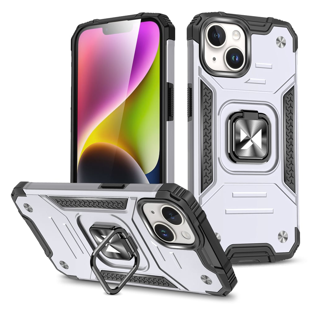 Wozinsky Ring Armor Back Cover Μεταλλικό Γκρι (iPhone 15 Plus)