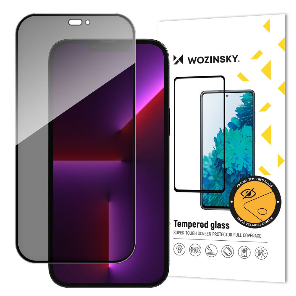 Wozinsky Privacy Full Face Tempered Glass Μαύρο (iPhone 15 Pro)