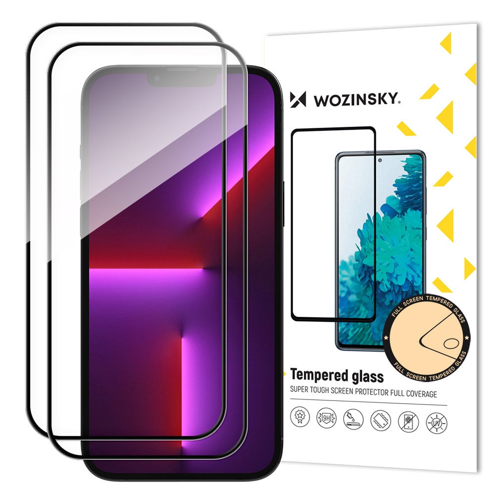 Wozinsky Full Glue Full Face Tempered Glass 2τμχ Μαύρο (iPhone 15)