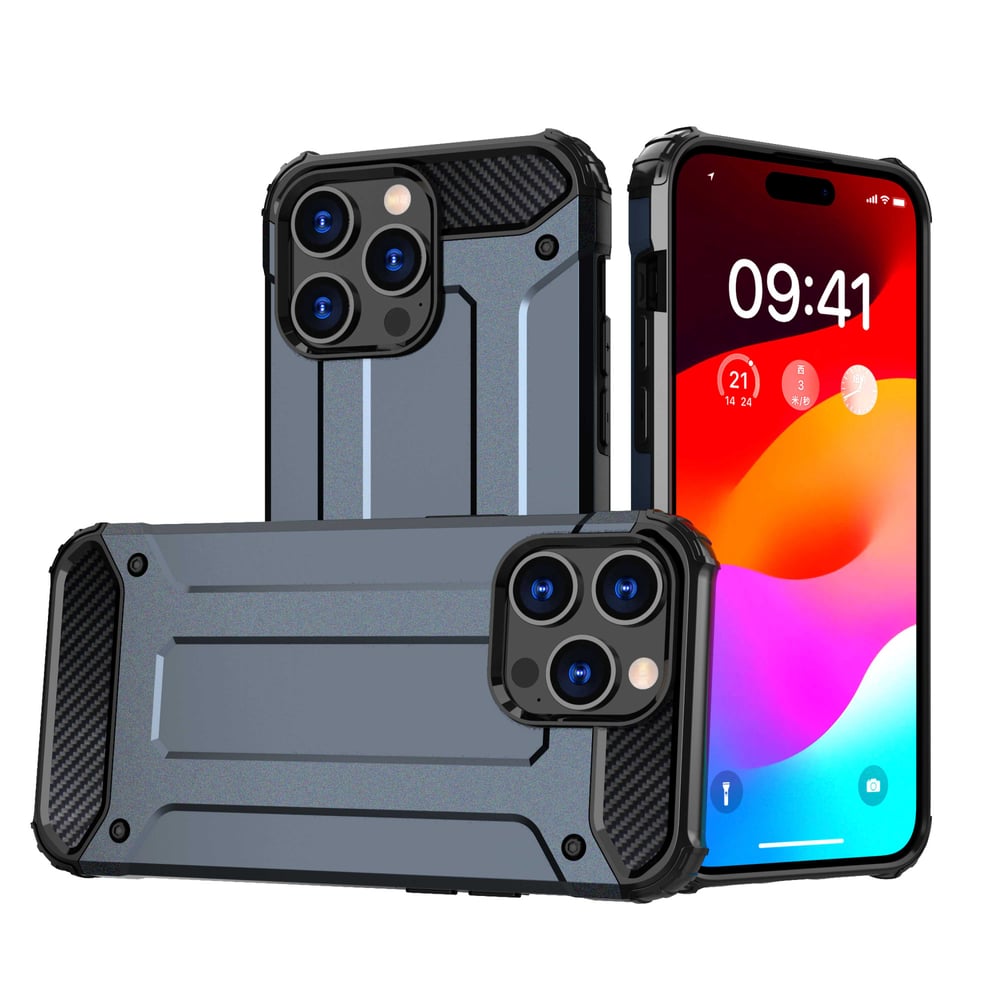 Hybrid Back Cover Μεταλλικό Μπλε (iPhone 15 Pro)