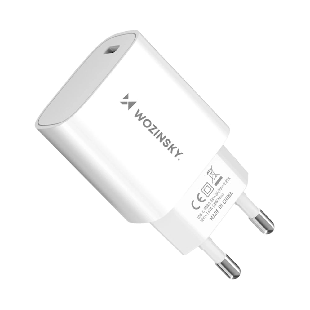 Wozinsky Φορτιστής Χωρίς Καλώδιο με Θύρα USB-C 20W Power Delivery / Quick Charge 3.0 Λευκός (WGWCCW)