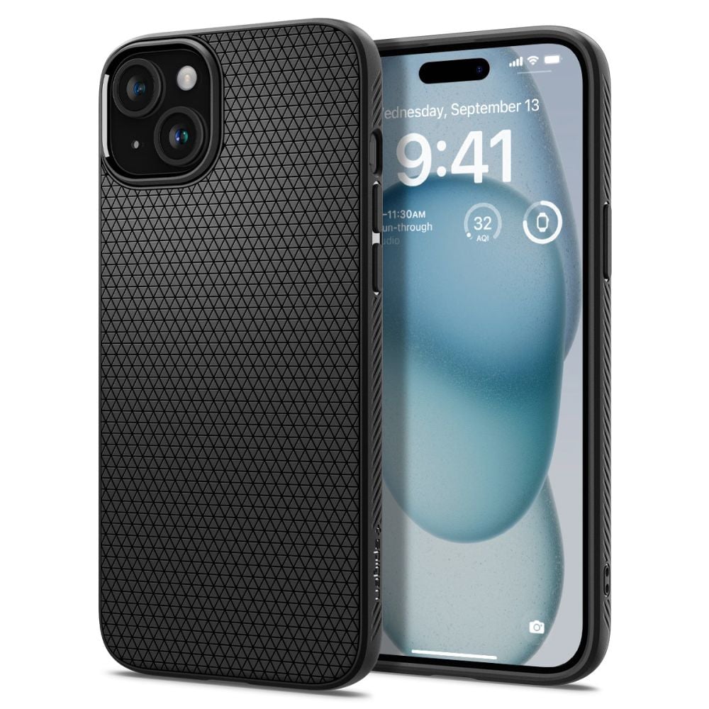 Spigen Liquid Air Back Cover Σιλικόνης 0.3mm Μαύρο (iPhone 15)