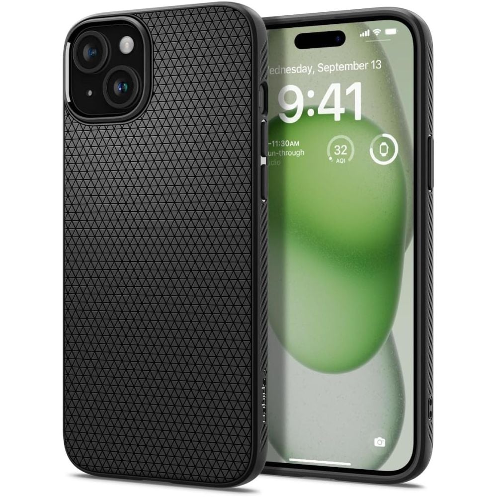 Spigen Liquid Air Back Cover Σιλικόνης Μαύρο (iPhone 15 Plus)
