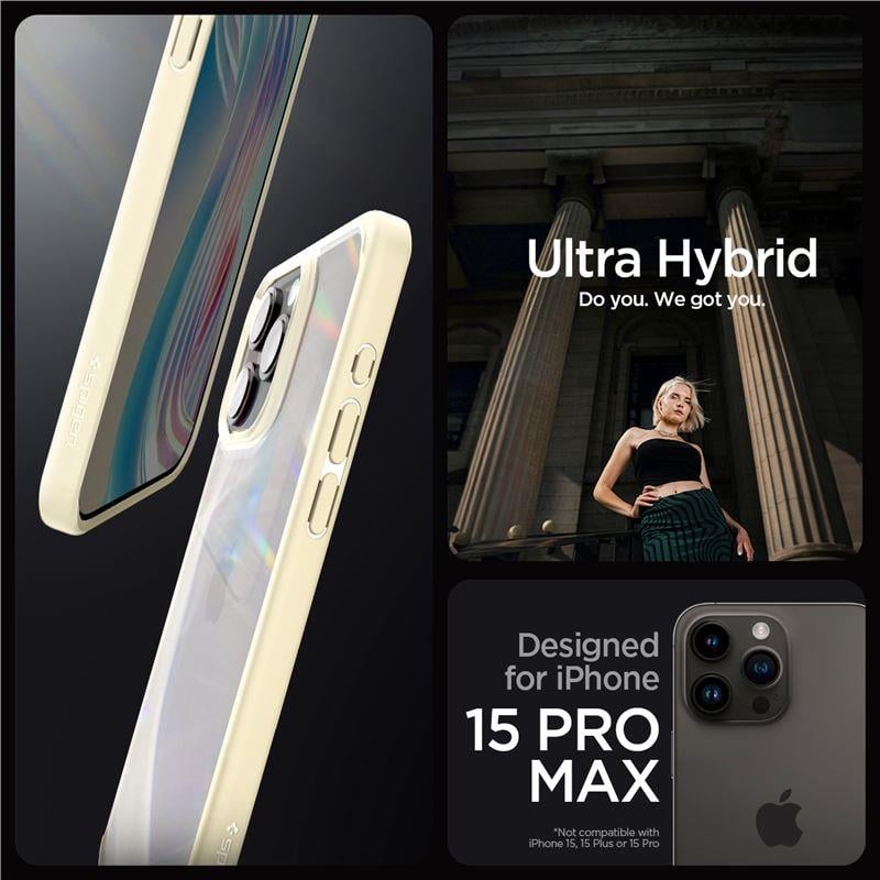 Spigen Crystal Hybrid Back Cover Πλαστικό / Σιλικόνης Sand Beige (iPhone 15 Pro Max)