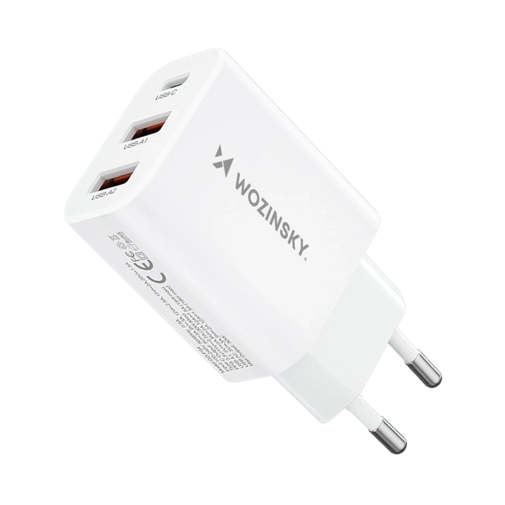 Wozinsky Φορτιστής Χωρίς Καλώδιο με 2 Θύρες USB-A και Θύρα USB-C 30W Λευκός (CWCUCW)