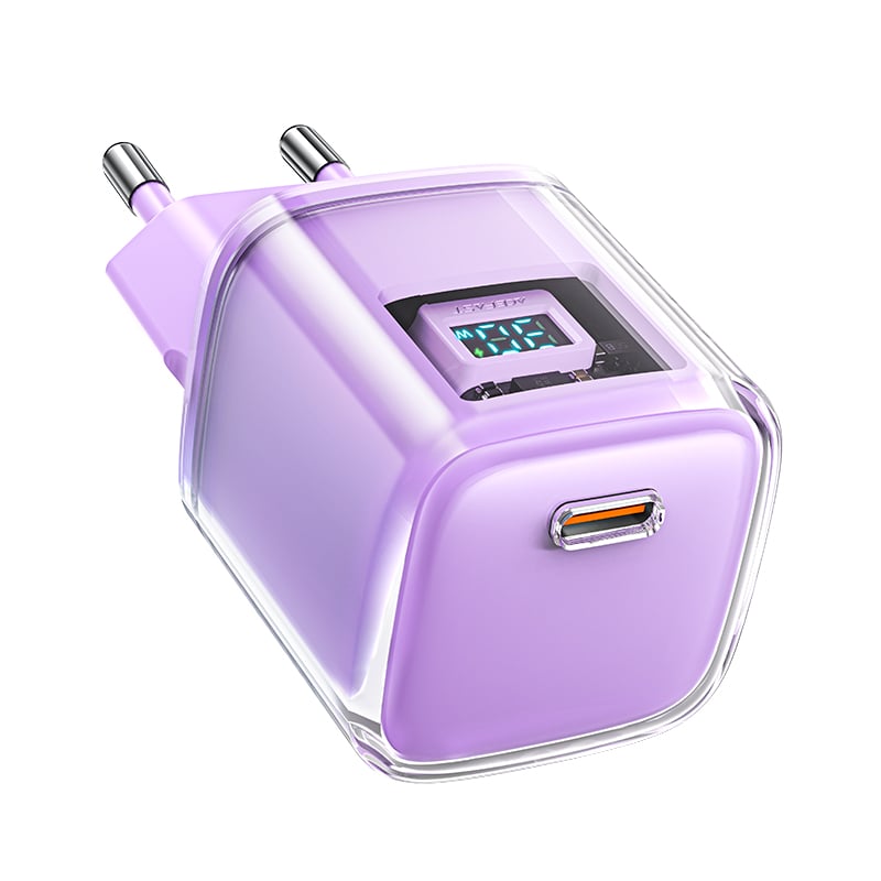 Acefast Φορτιστής Χωρίς Καλώδιο GaN με Θύρα USB-C 30W Power Delivery Μωβ (A53 Sparkling)