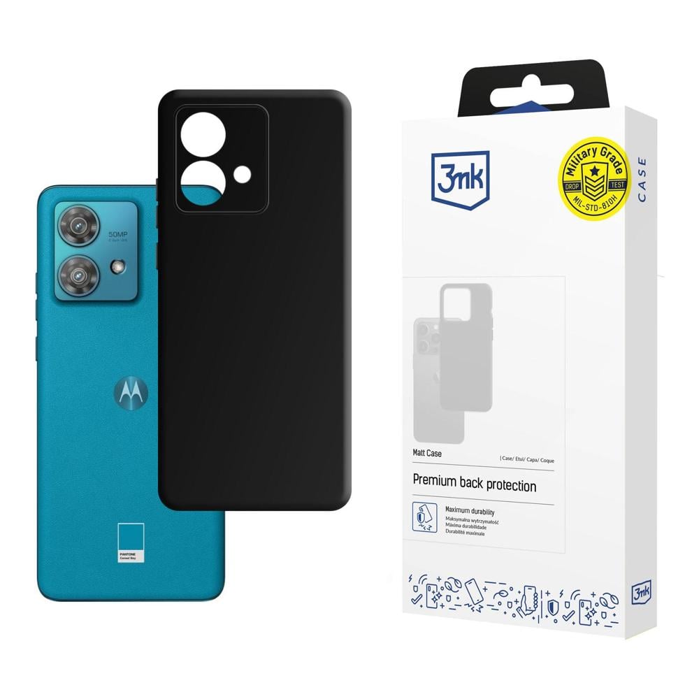 3MK Matt Back Cover Σιλικόνης 1.2mm Μαύρο (Motorola Edge 40 Neo)