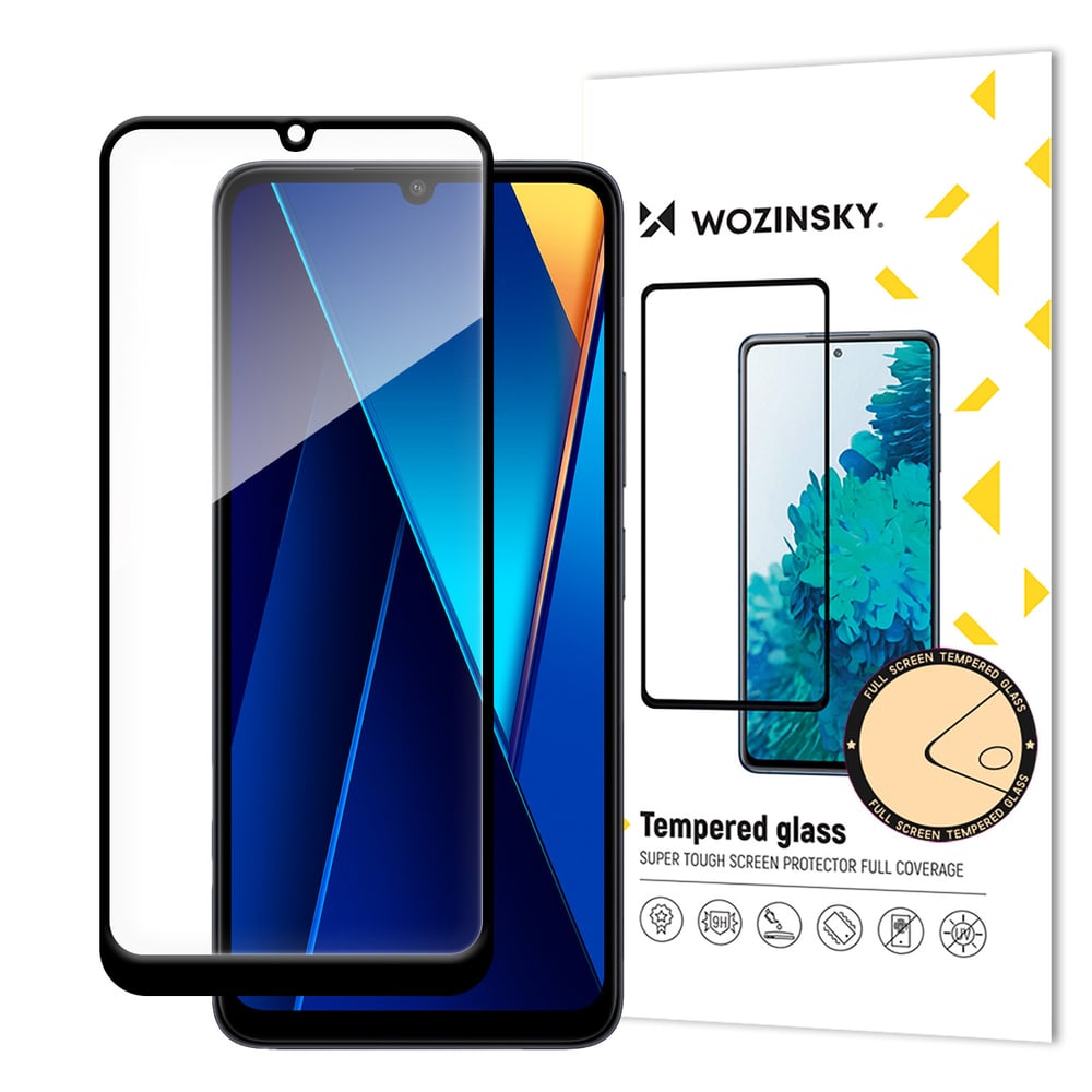 Hurtel Full Glue Full Face Tempered Glass Μαύρο (Xiaomi POCO C65, Redmi 13C)
