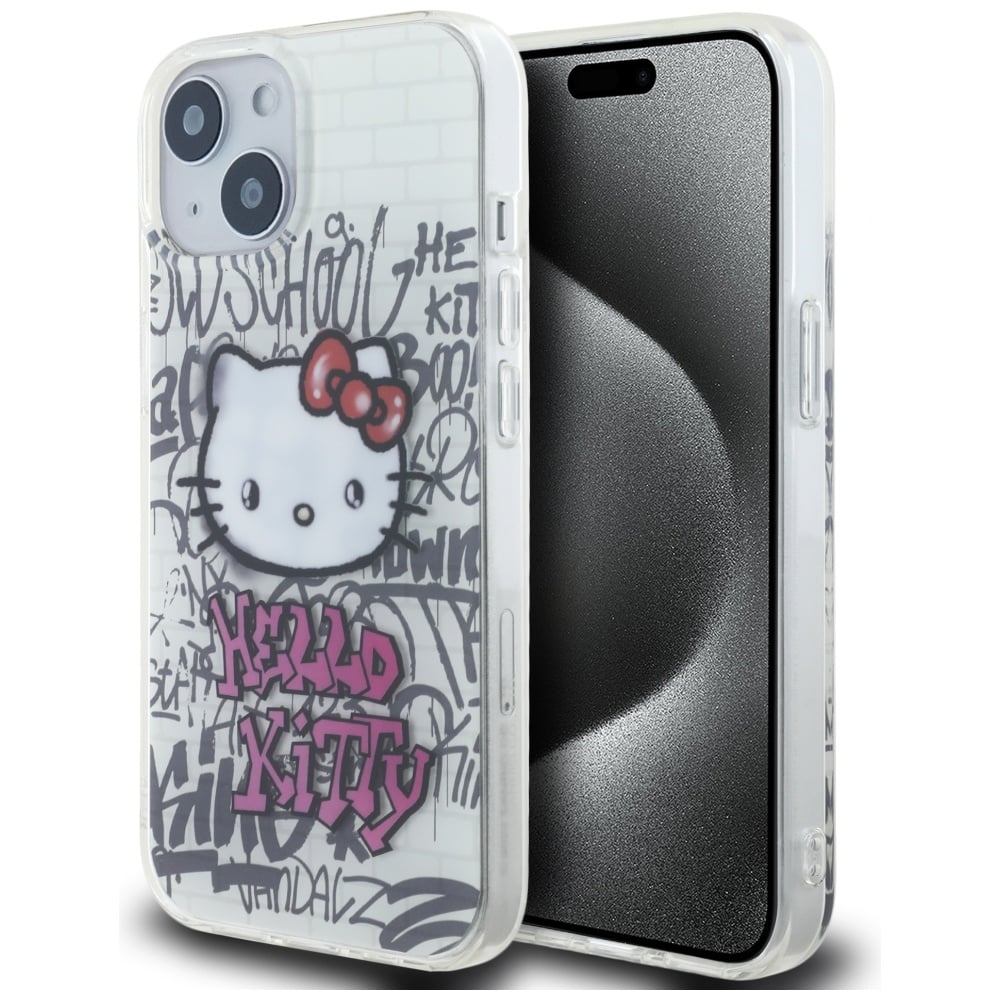 Hello Kitty Back Cover Πλαστικό Λευκό (iPhone 15)