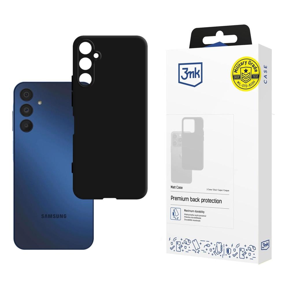 3MK Galaxy Back Cover Σιλικόνης 1.2mm Μαύρο (Samsung Galaxy A15 5G)