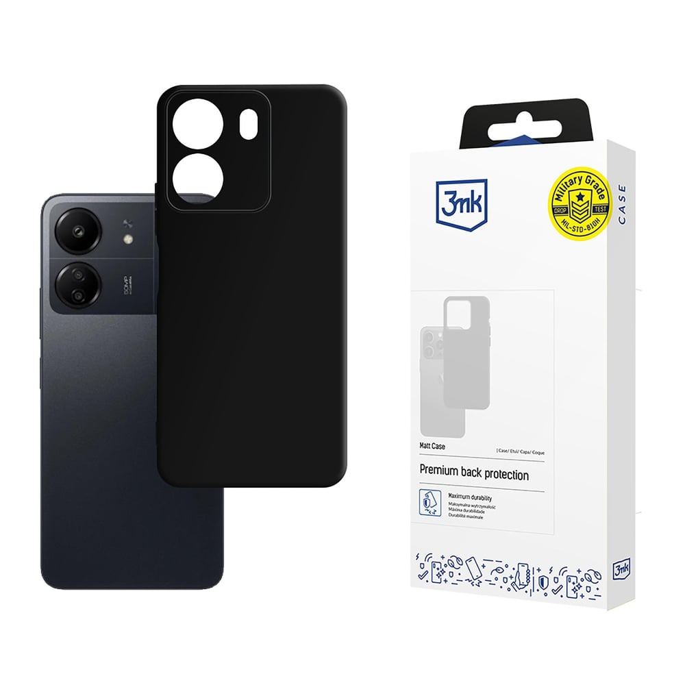 3MK Matt Back Cover Σιλικόνης 1.2mm Μαύρο (Redmi 13C 4G / Poco C65 4G)