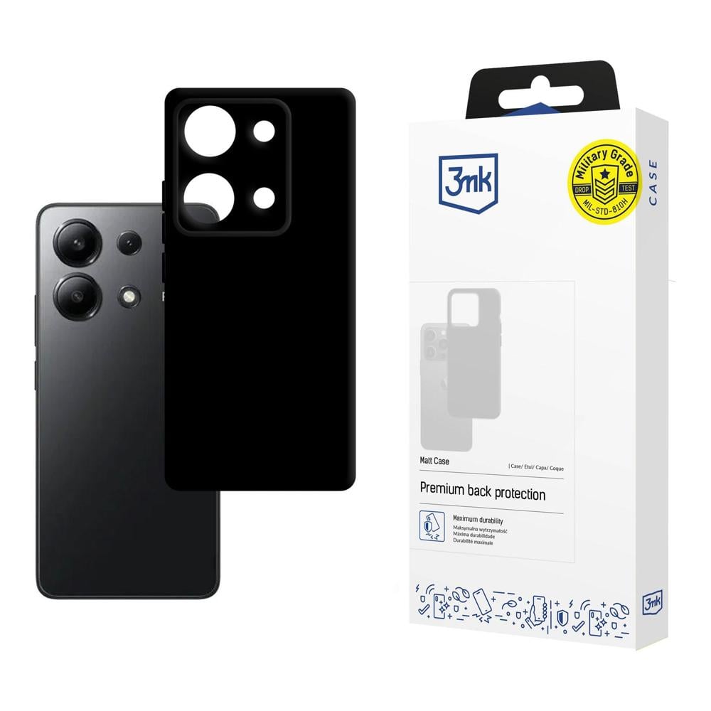 Matt Back Cover Σιλικόνης 1.2mm Μαύρο (Redmi Note 13 4G)