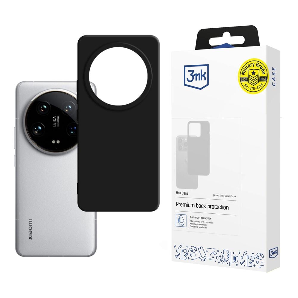 3MK Matt Back Cover Σιλικόνης Μαύρο (Xiaomi 14 Ultra)
