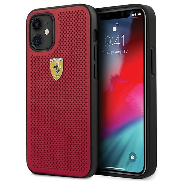 Ferrari Perforated Back Cover Πλαστικό Κόκκινο (iPhone 12 mini)