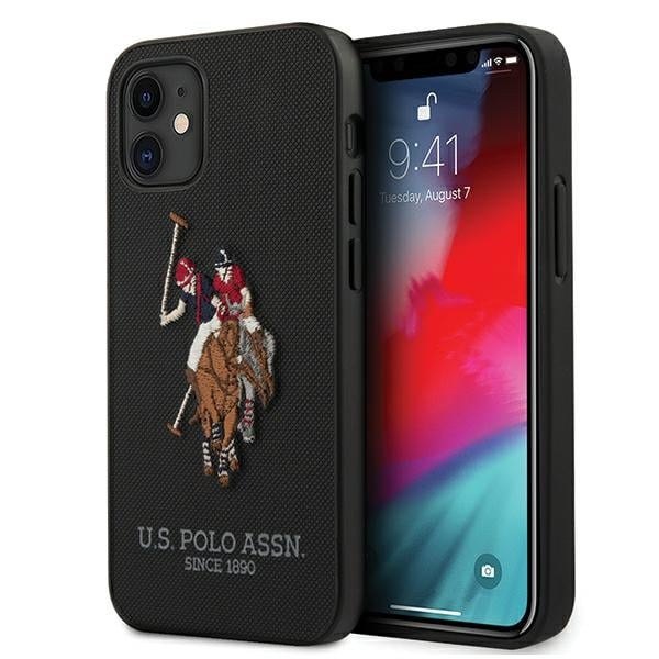 U.S. Polo Assn. Polo Embroidery Back Cover Σιλικόνης Μαύρο (iPhone 12 mini)