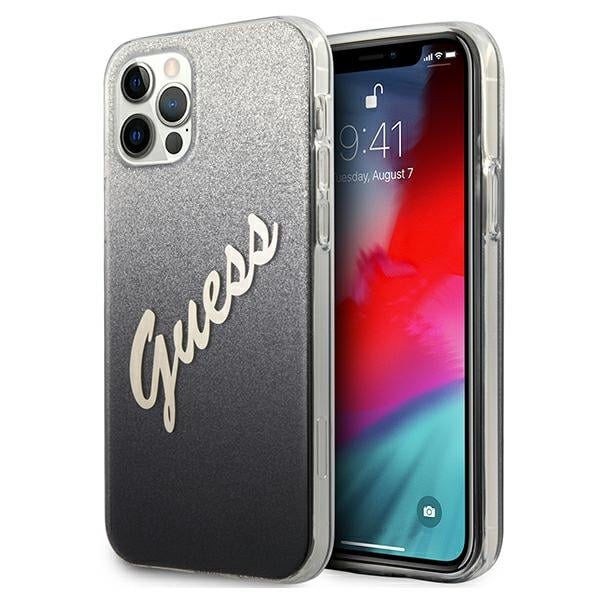 Guess Glitter Gradient Script Back Cover Πλαστικό Πολύχρωμο (iPhone 12 / 12 Pro)