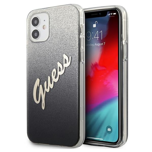 Guess Glitter Gradient Script Back Cover Πλαστικό Πολύχρωμο (iPhone 12 mini)