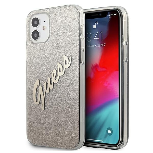 Guess Glitter Gradient Script Back Cover Πλαστικό Πολύχρωμο (iPhone 12 mini)