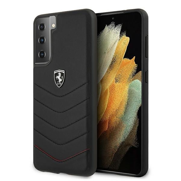 Ferrari Off Track Quilted Back Cover Δερμάτινο Μαύρο (Galaxy S21 5G)