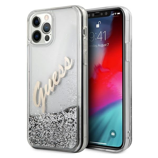 Guess Glitter Vintage Script Back Cover Πλαστικό Πολύχρωμο (iPhone 12 Pro Max)