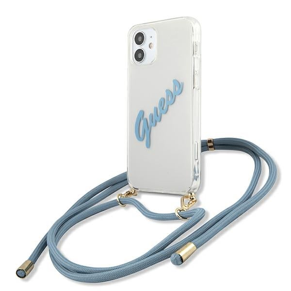 Guess Vintage Script Back Cover Πλαστικό Μπλε (iPhone 12 mini)