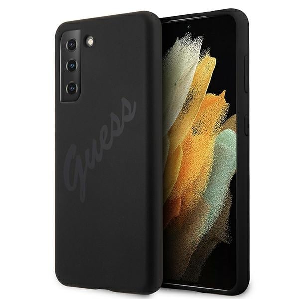 Guess Script Vintage Back Cover Πλαστικό Μαύρο (Galaxy S21+ 5G)