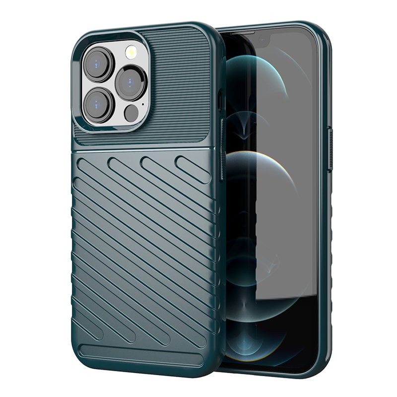 Hurtel Thunder Back Cover Σιλικόνης Πράσινο (iPhone 13 Pro)