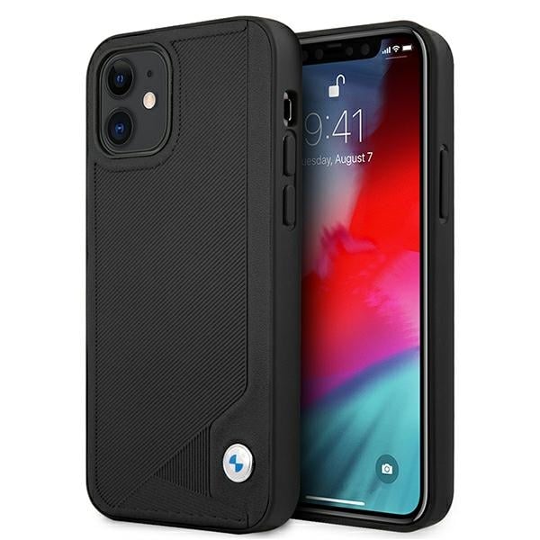 BMW Leather Deboss Back Cover Δερμάτινο Μαύρο (iPhone 12 mini)
