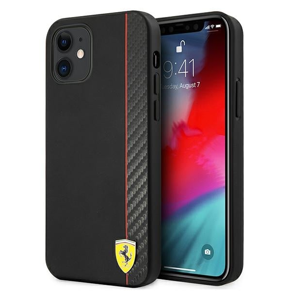 Ferrari On Track Carbon Stripe Back Cover Πλαστικό Μαύρο (iPhone 12 mini)
