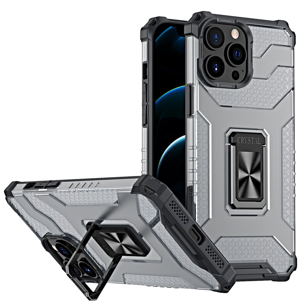 Hurtel Crystal Ring Back Cover Πλαστικό Μαύρο (iPhone 12 Pro Max)