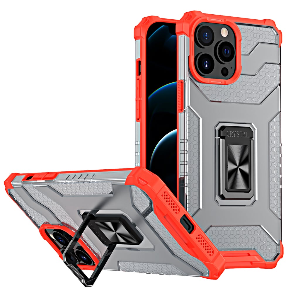 Hurtel Crystal Ring Back Cover Πλαστικό Κόκκινο (iPhone 12 Pro Max)