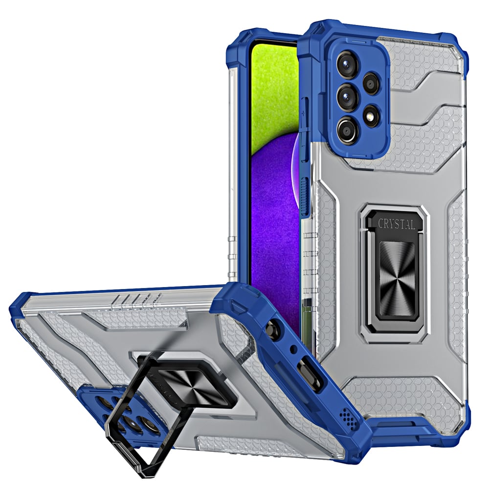 Hurtel Crystal Ring Back Cover Πλαστικό Μπλε (Galaxy A72)