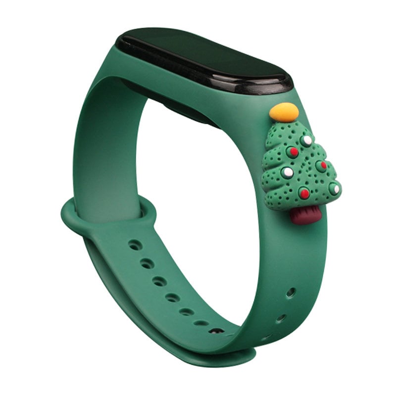 Hurtel Christmas Holidays Λουράκι Σιλικόνης Dark Green Christmas Tree 2 (Mi Band 3/Mi Smart Band 4)