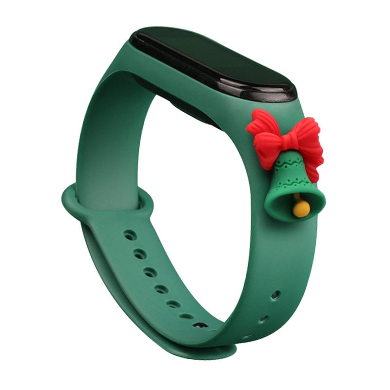 Hurtel Christmas Holidays Λουράκι Σιλικόνης Dark Green Bell (Mi Band 3/Mi Smart Band 4)