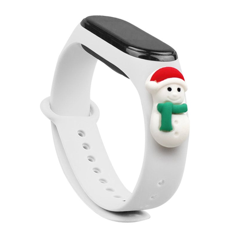 Hurtel Christmas Holidays Λουράκι Σιλικόνης White Snowman 1 (Mi Band 3/Mi Smart Band 4)