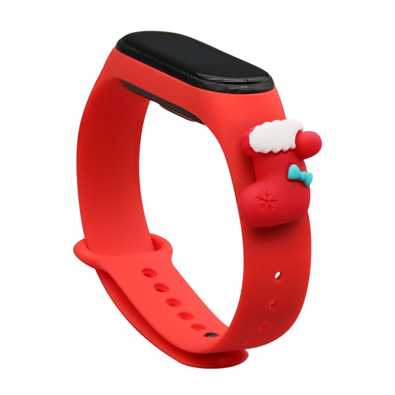 Hurtel Christmas Holidays Λουράκι Σιλικόνης Red Sock (Mi Band 3/Mi Smart Band 4)