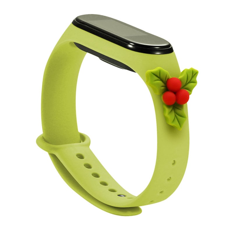 Hurtel Christmas Holidays Λουράκι Σιλικόνης Green Mistletoe (Mi Smart Band 5/Mi Smart Band 6)