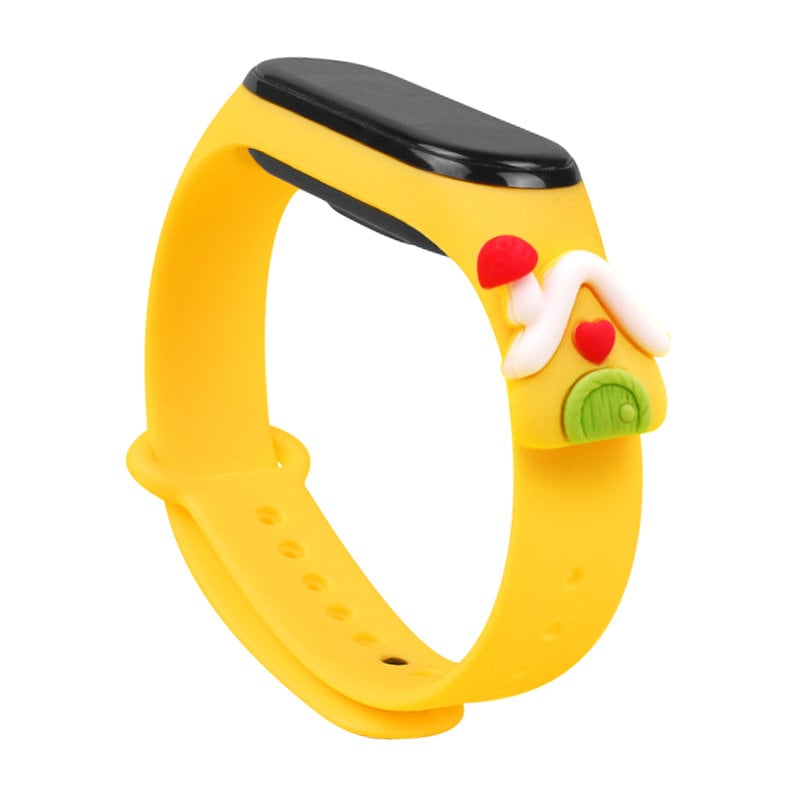 Strap Xmas Λουράκι Σιλικόνης Yellow Lodge (Mi Smart Band 5/Mi Smart Band 6)