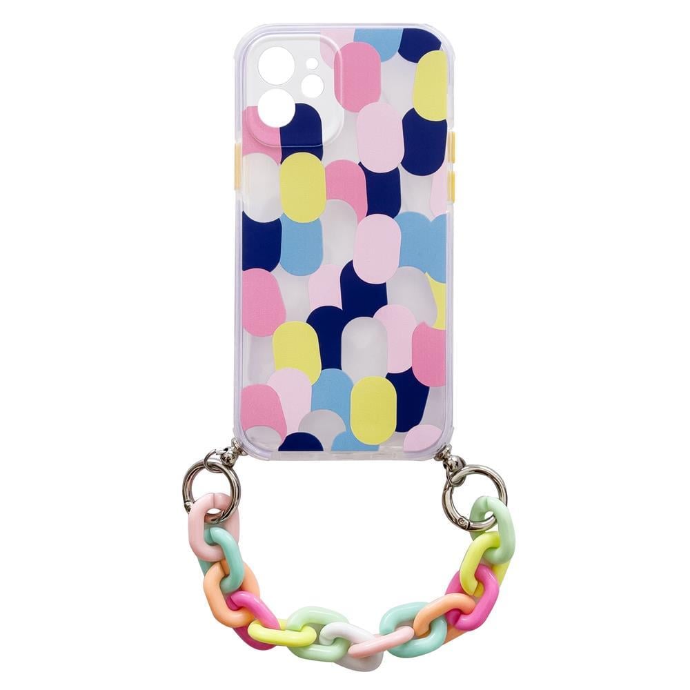 Hurtel Color Chain Flexible Back Cover Πλαστικό / Σιλικόνης με Λουράκι Πολύχρωμο (iPhone 13 Pro)
