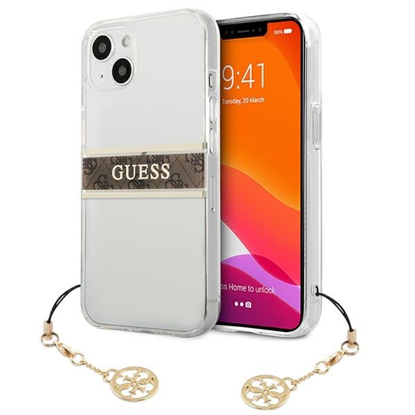 Guess Back Cover Πλαστικό Διάφανο/Καφέ (iPhone 13 mini)