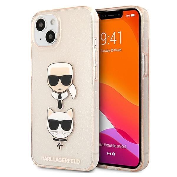 Karl Lagerfeld Glitter Karl`s & Choupette Back Cover Πλαστικό Χρυσό (iPhone 13 mini)