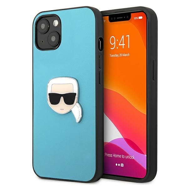 Karl Lagerfeld Ikonik Karl`s Head Metal Back Cover Δερματίνης / Πλαστικό Indigo / Blue (iPhone 13 mini)