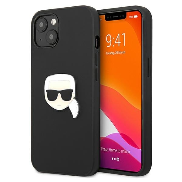 Karl Lagerfeld Ikonik Karl's Metal Head Back Cover Δερματίνης / Πλαστικό Μαύρο (iPhone 13 mini)