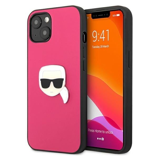 Karl Lagerfeld Ikonik Karl's Metal Head Back Cover Δερματίνης / Πλαστικό Ροζ (iPhone 13 mini)