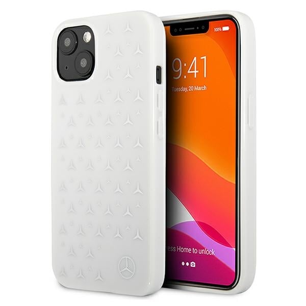 Mercedes-Benz Silver Stars Pattern Back Cover Πλαστικό Λευκό (iPhone 13 mini)