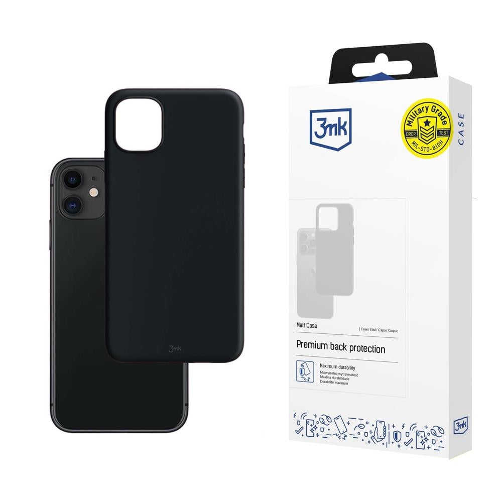 3MK Matt Case Back Cover Σιλικόνης Μαύρο (iPhone 11)
